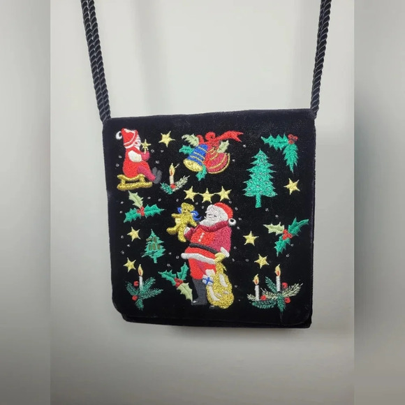 Vintage Frankie and Baby Beverly Feldman Velvet Holiday Christmas Bag - Picture 1 of 11